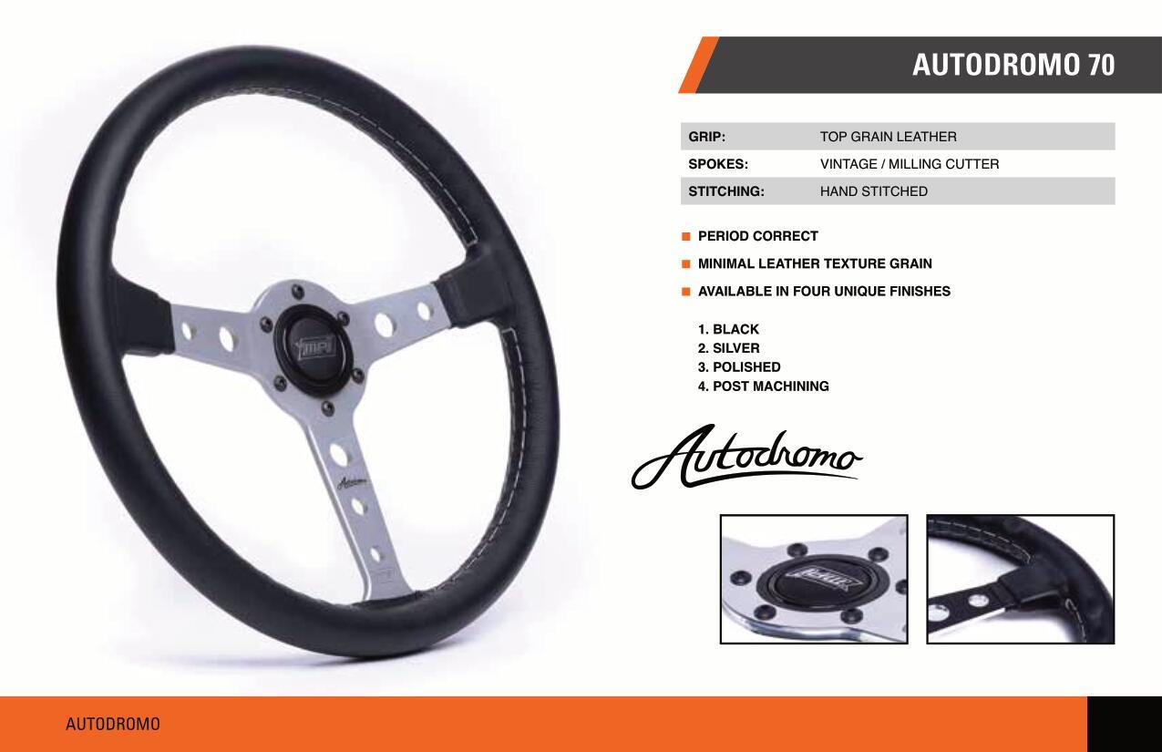 MPI Autodromo 1970 Steering Wheel Polished Spoke