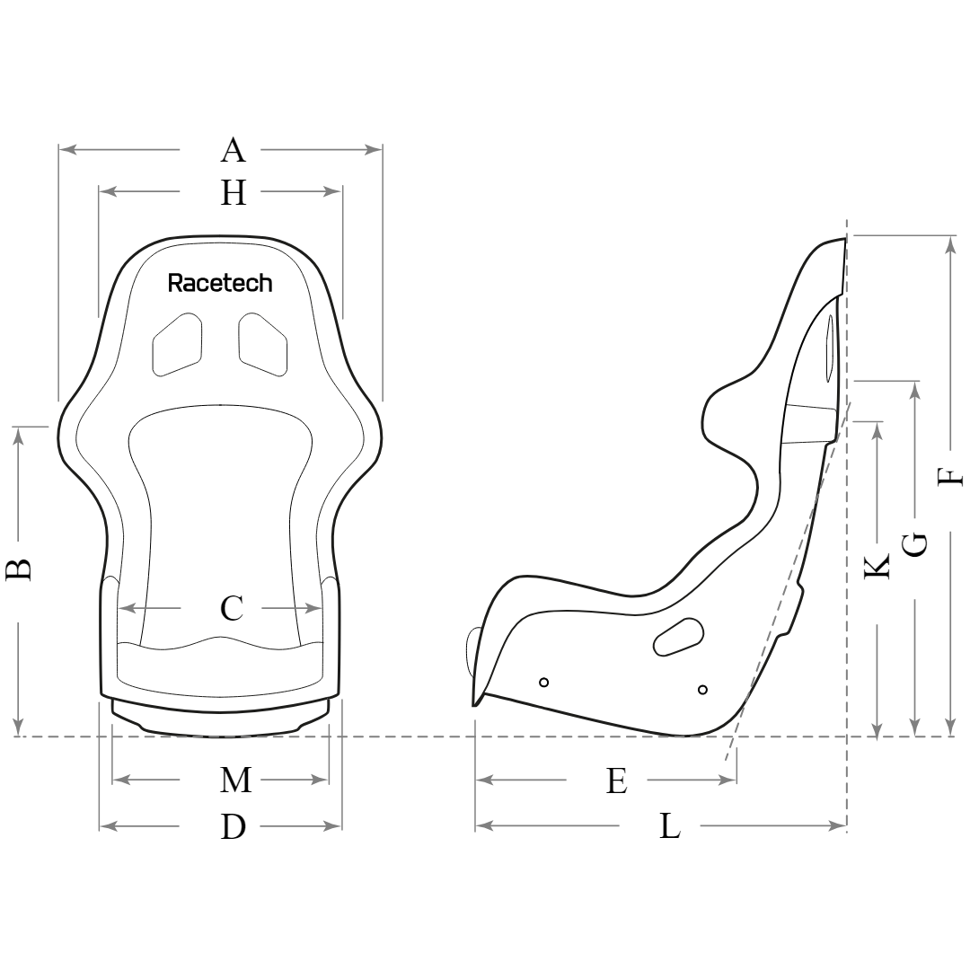 RT4119WT & RT4119W Seat Size Guide