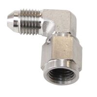 90° Stainless Steel Male to Female Fitting -4AN