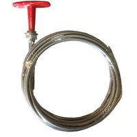 Red T Handle Pull Cable 3M - Stainless Steel