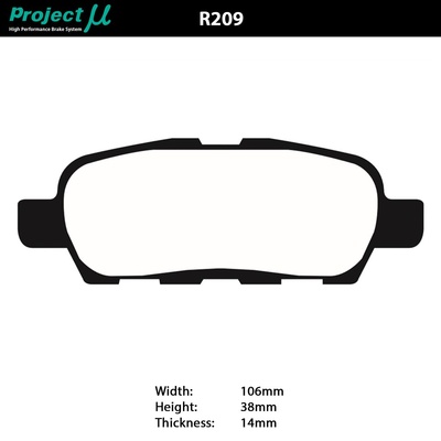 Project Mu Brake Pads - R209 (HC+)