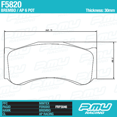 Project Mu Brake Pads - F5820