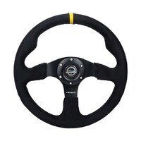 NRG Reinforced Steering Wheel - Alcantara with Yellow Centre Mark